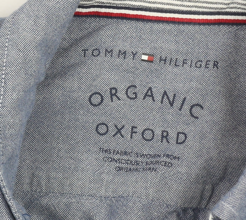 Tommy Hilfiger Men's Blue Oxford Cotton Button-Down Shirt S