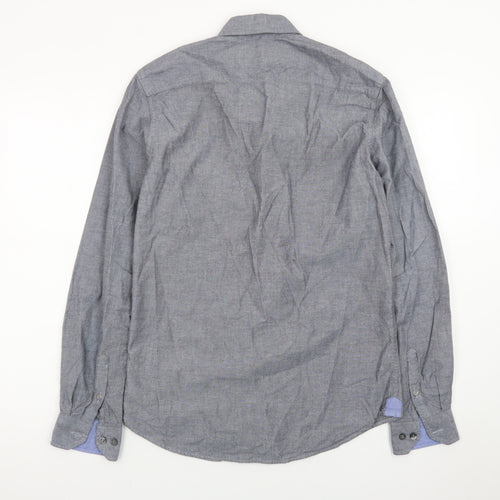 Calvin Klein Jeans Men's Grey Slim Fit Long Sleeve Button-Up Shirt S