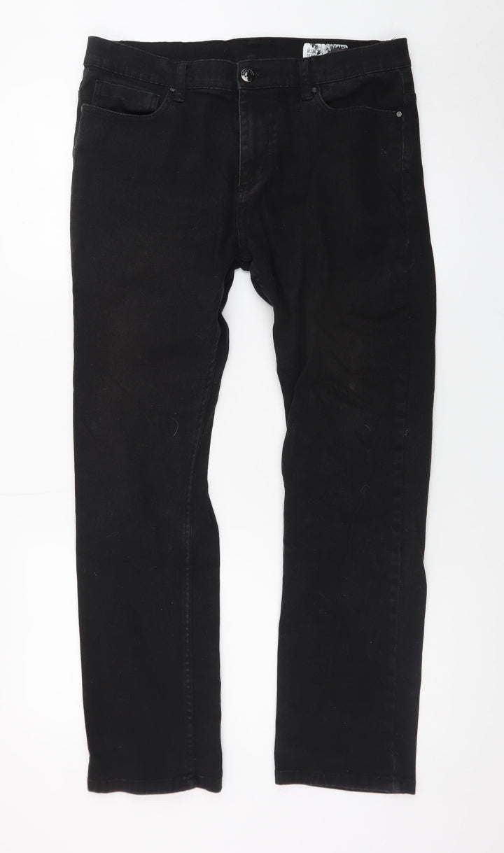 Denim Co. Men's Black Straight Jeans 32W 30L Regular Fit