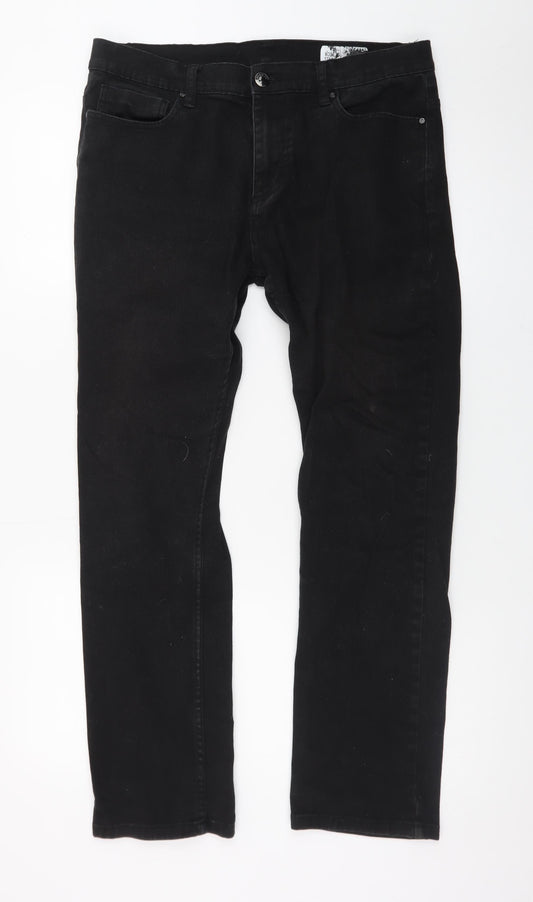 Denim Co. Men's Black Straight Jeans 32W 30L Regular Fit