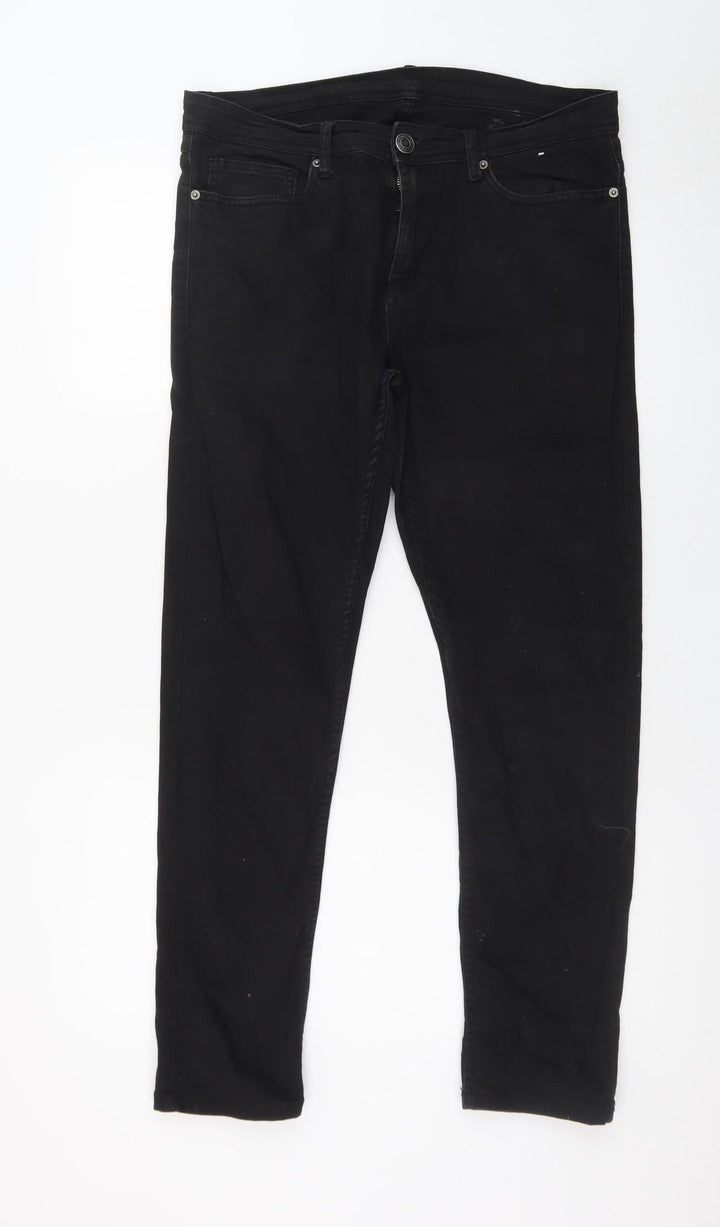 Denim Co. Men's Black 33in Slim Fit Skinny Jeans 30in Leg