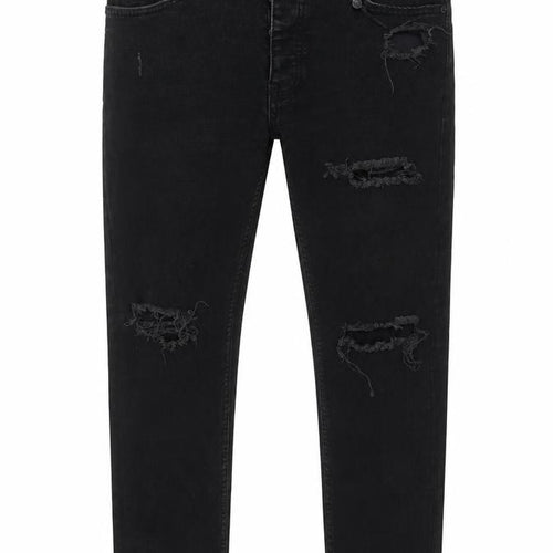 Denim Co. Men's Black Skinny Distressed Jeans 32W 30L