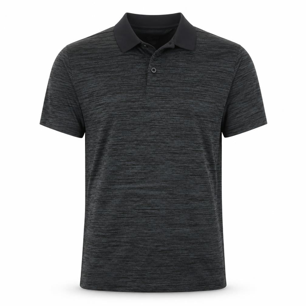 Front view of Dunnes XLR8 Men's Black Small Performance Polo Shirt