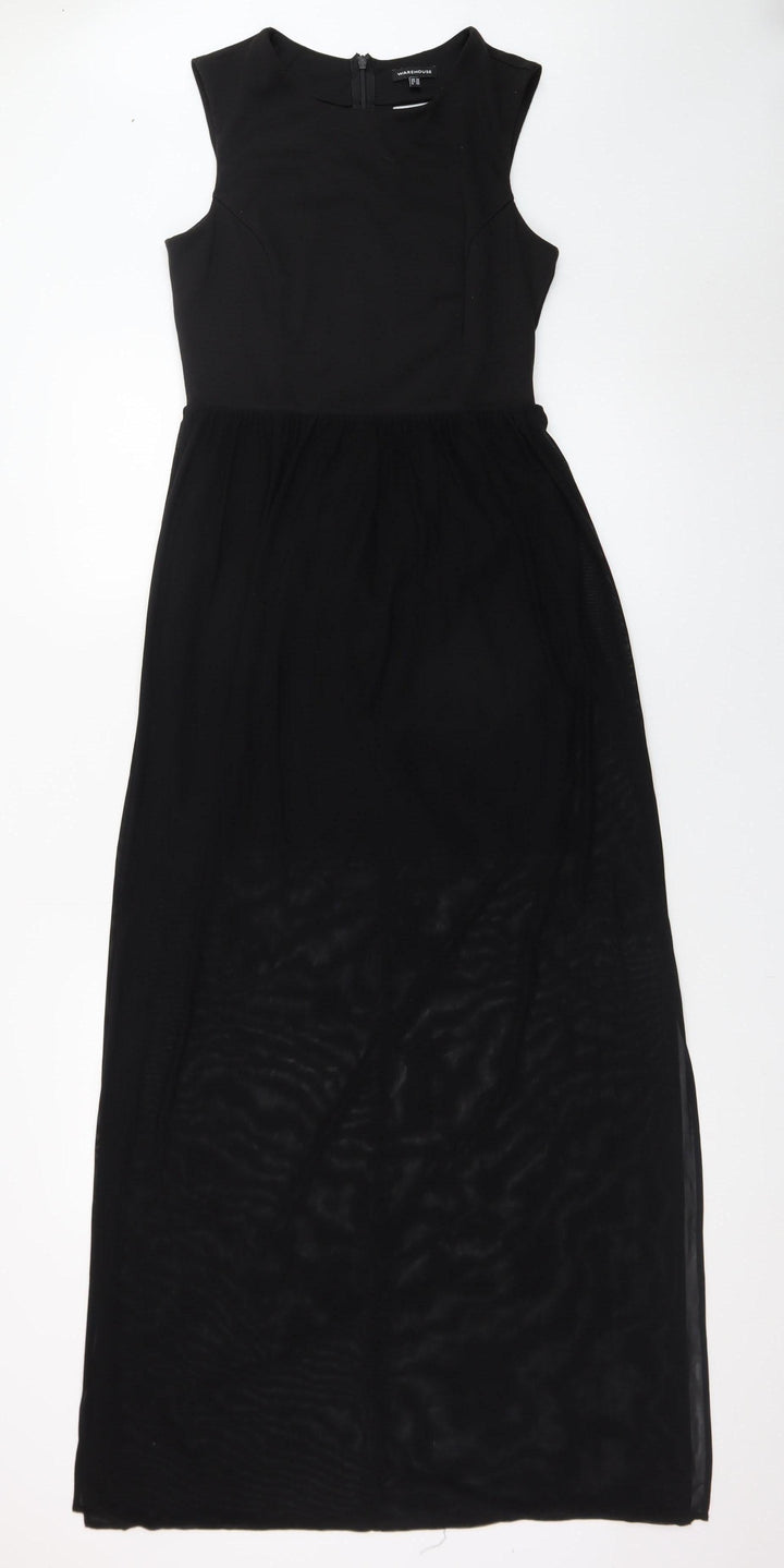 Warehouse Women’s Black Maxi Dress Size 10 Sleeveless Formal