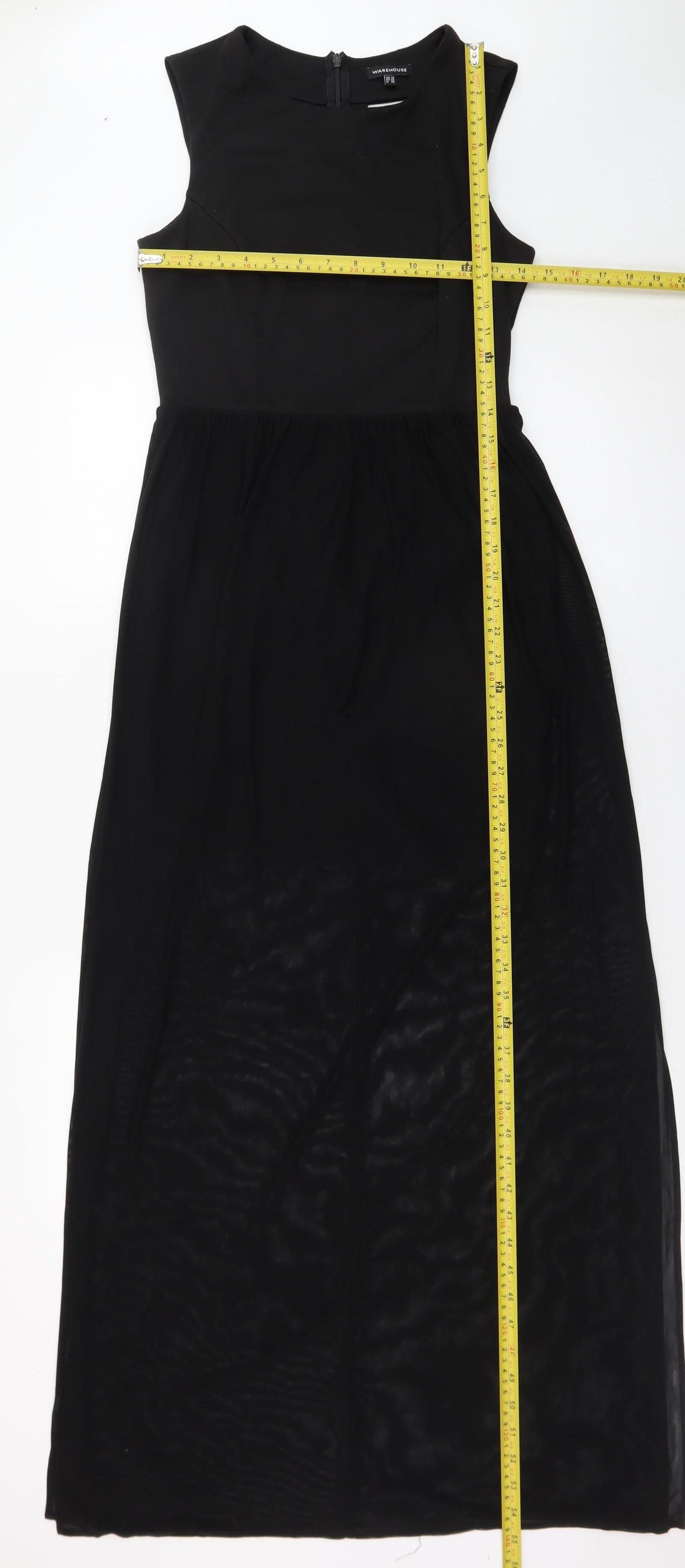Warehouse Women’s Black Maxi Dress Size 10 Sleeveless Formal