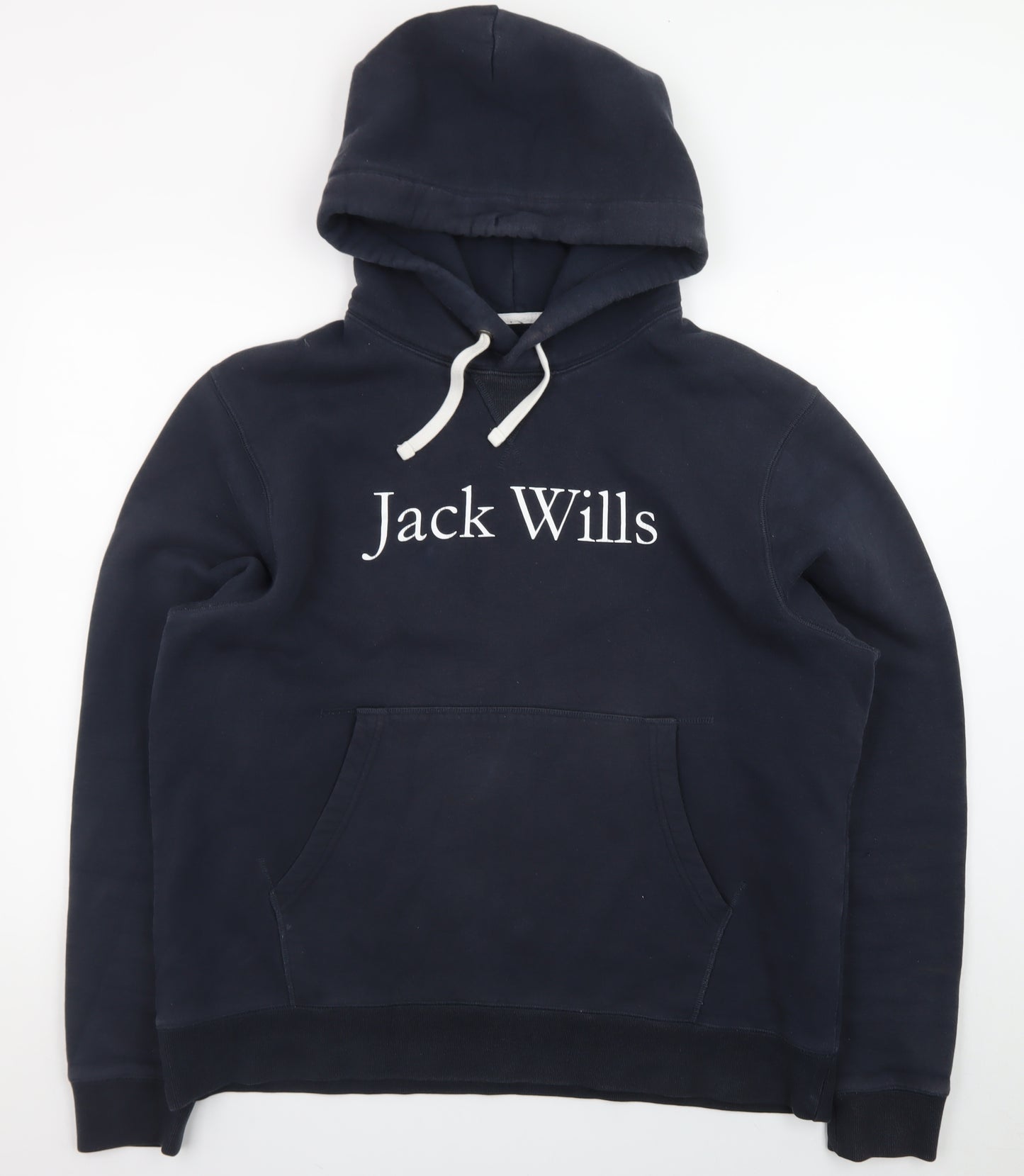 Jack Wills Men’s Blue Pullover Hoodie 2XL Logo Fleece Sweatshirt