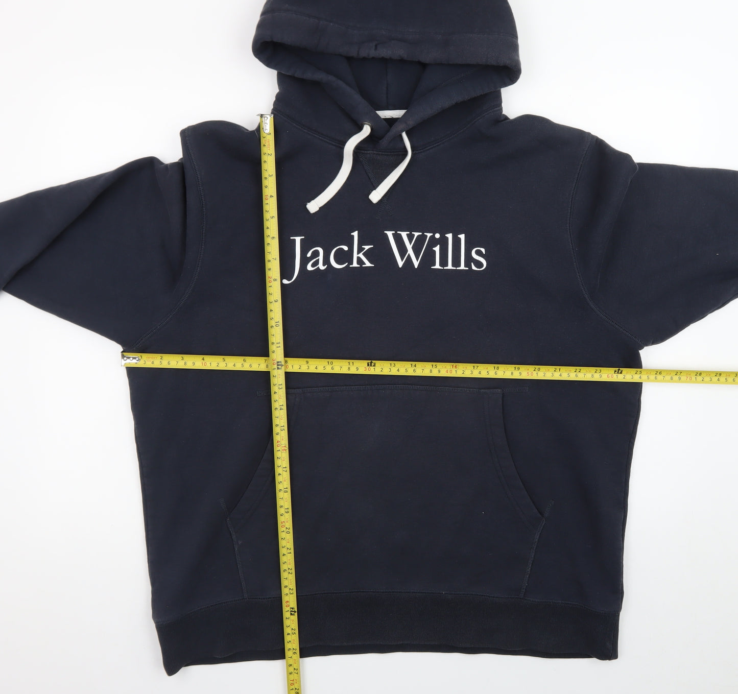 Jack Wills Men’s Blue Pullover Hoodie 2XL Logo Fleece Sweatshirt