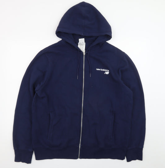 New Balance Men's Blue Full Zip Hoodie XL Sports Fleece