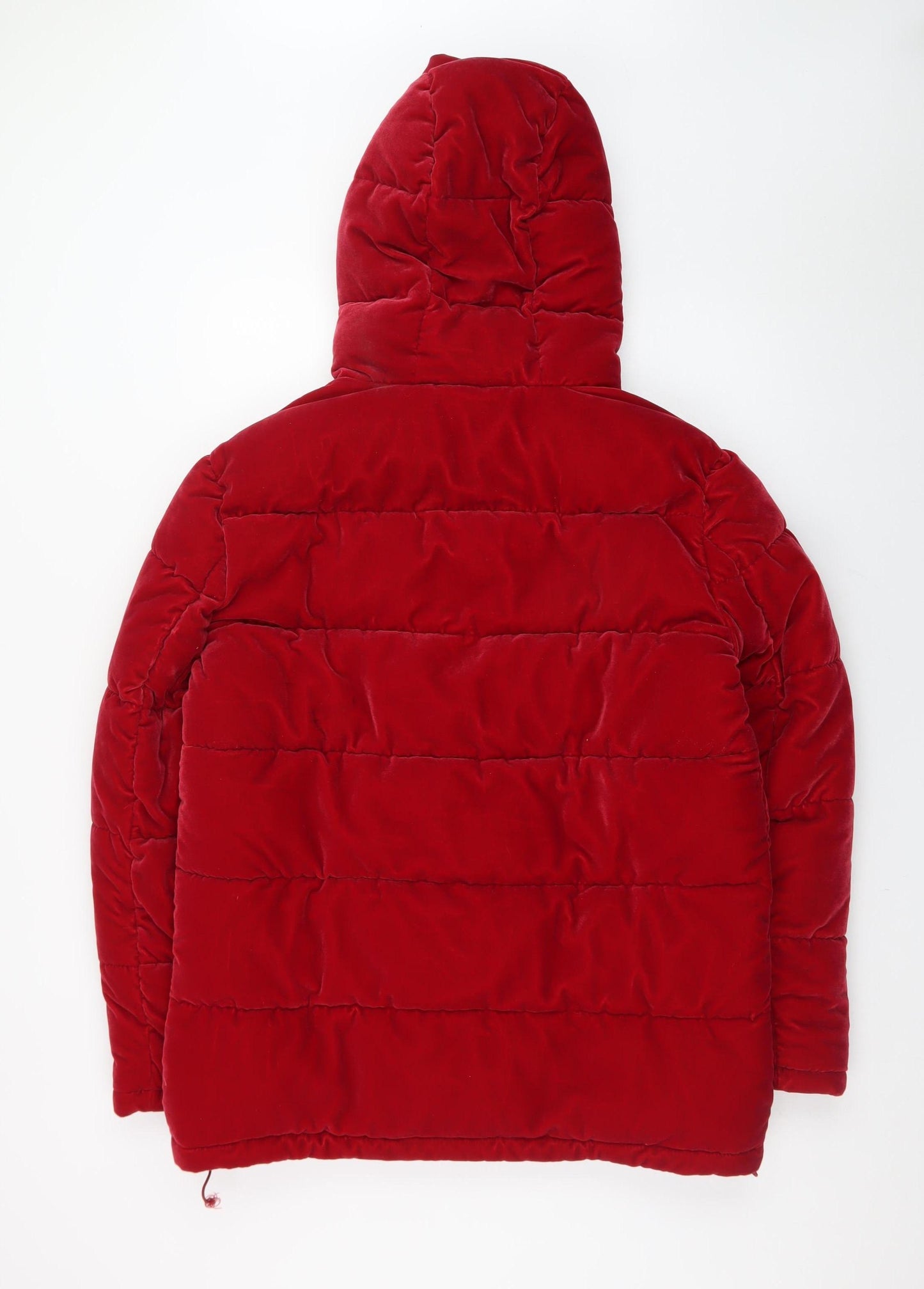Marks and Spencer Womens Red Size 12 Velvet Puffer Jacket