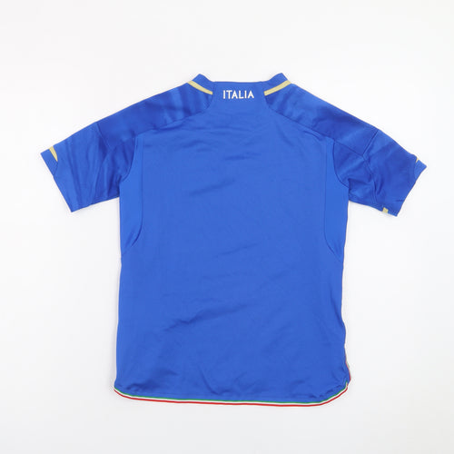 Adidas Boys Blue Italy Football Jersey T-Shirt 9-10 Years Short Sleeve