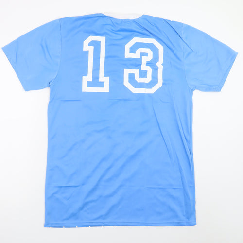 B Sport Men's Blue Marseille 13 Striped Crew Neck T-Shirt 2XL