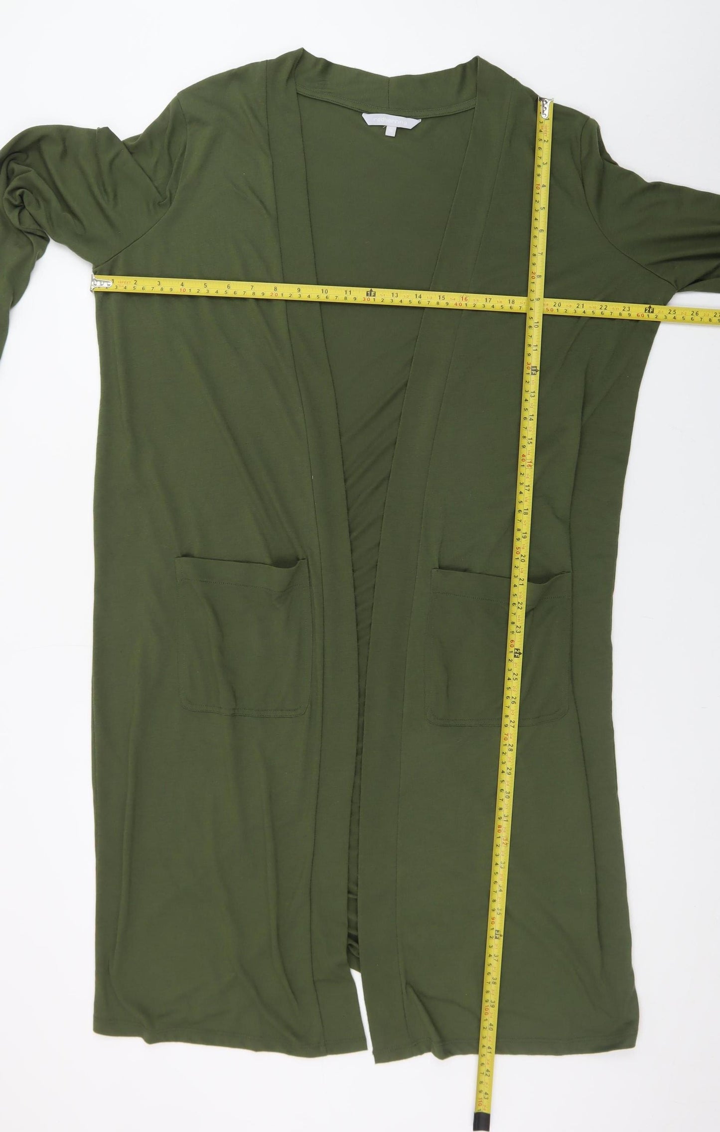 Red Herring Women's Green Longline Cardigan Size 16