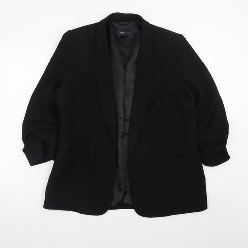 Marks and Spencer Women Black Classic Blazer UK 14 Regular Fit
