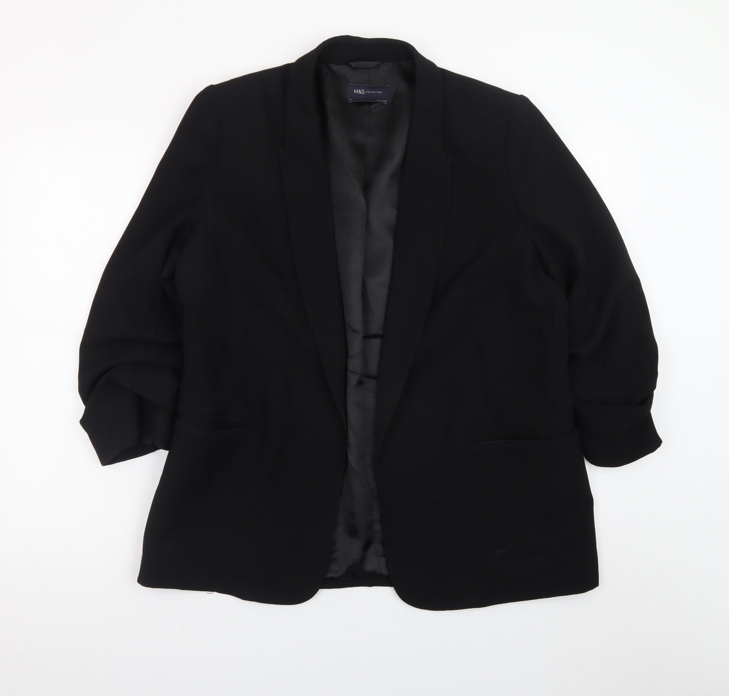 Marks and Spencer Women Black Classic Blazer UK 14 Regular Fit