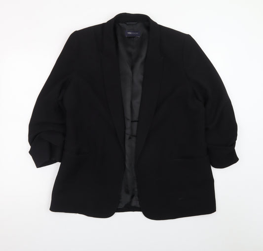 Marks and Spencer Women Black Classic Blazer UK 14 Regular Fit