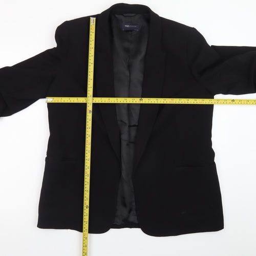 Marks and Spencer Women Black Classic Blazer UK 14 Regular Fit