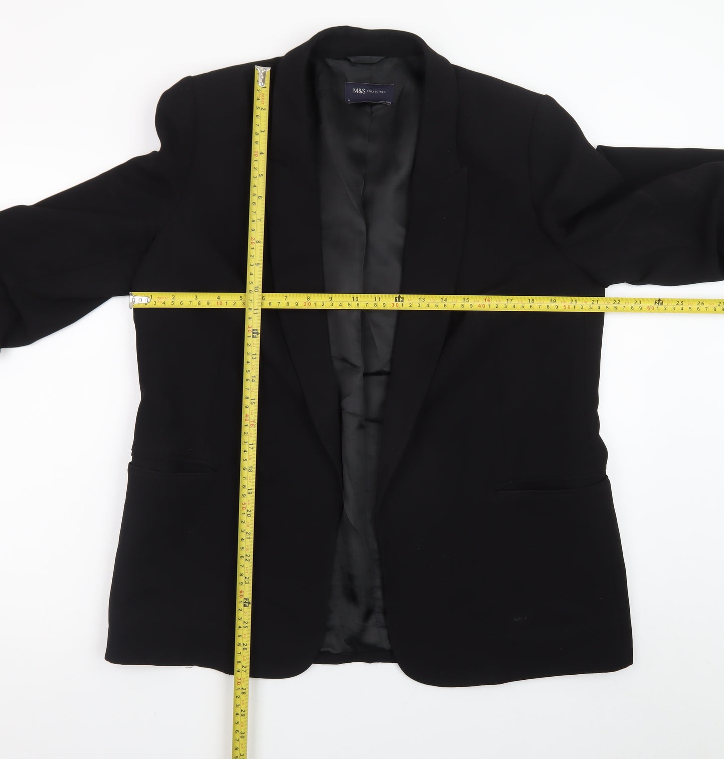 Marks and Spencer Women Black Classic Blazer UK 14 Regular Fit