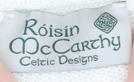 Róisín McCarthy Women’s Ivory V-Neck Knit Pullover Jumper L