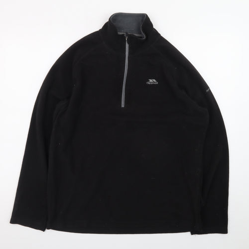 Trespass Mens Black Fleece Half Zip Pullover Sweatshirt Size L