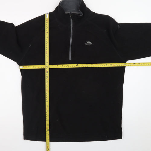 Trespass Mens Black Fleece Half Zip Pullover Sweatshirt Size L