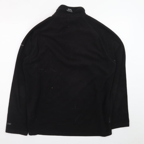 Trespass Mens Black Fleece Half Zip Pullover Sweatshirt Size L