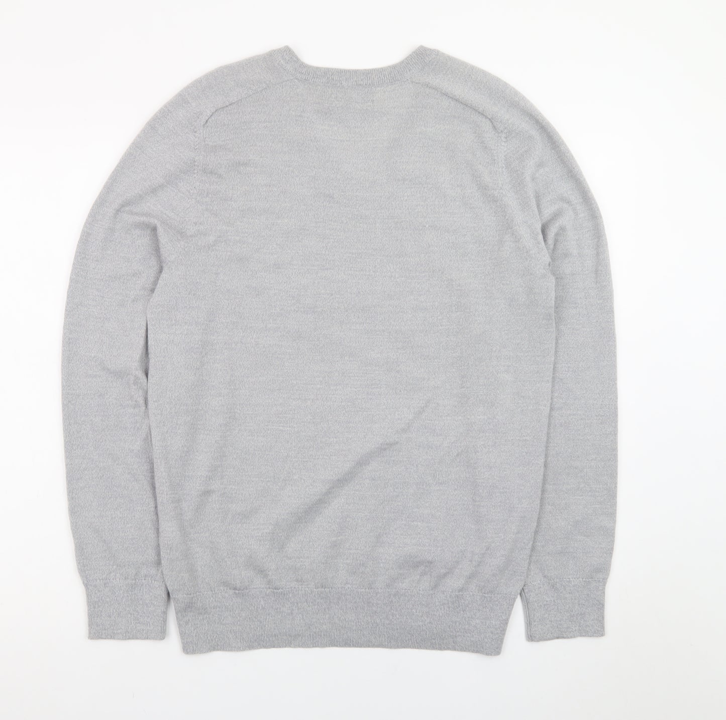 Banana Republic Men's Grey Merino Wool V-Neck Jumper M