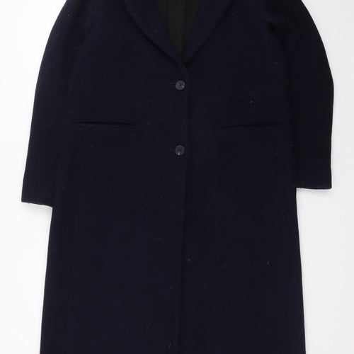 Superdry Men’s Black Wool Blend Long Overcoat Size M
