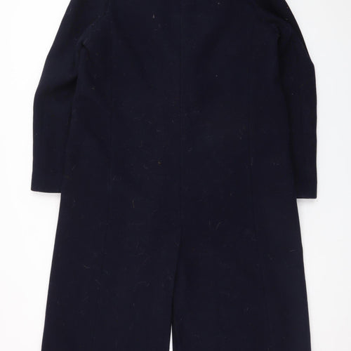 Superdry Men’s Black Wool Blend Long Overcoat Size M