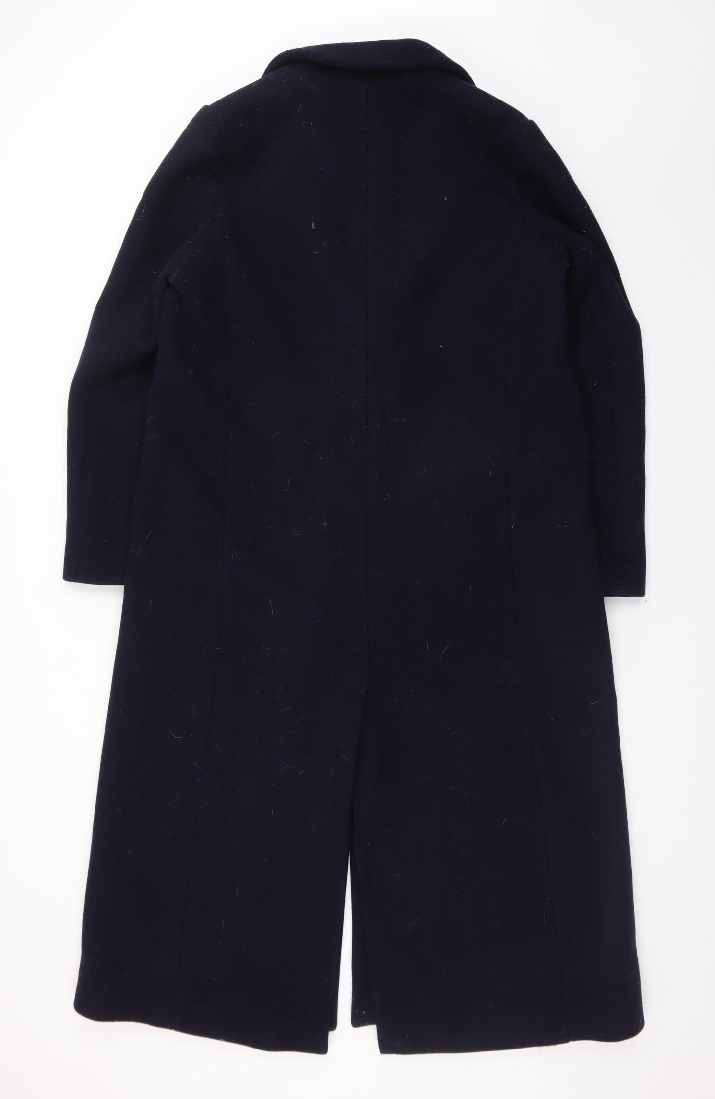 Superdry Men’s Black Wool Blend Long Overcoat Size M