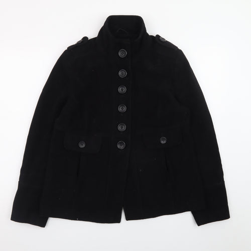 Dorothy Perkins Women's Black Military Button Short Jacket Size 12