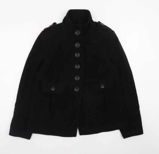 Dorothy Perkins Women's Black Military Button Short Jacket Size 12