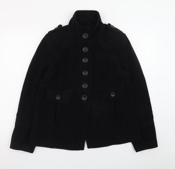 Dorothy Perkins Women's Black Military Button Short Jacket Size 12
