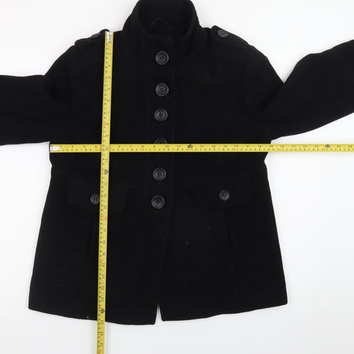 Dorothy Perkins Women's Black Military Button Short Jacket Size 12