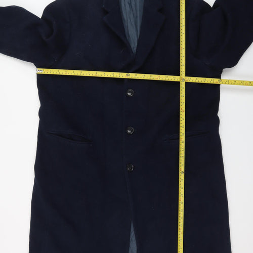 Marks and Spencer Men's Navy Wool Overcoat XXL 44in Regular Fit