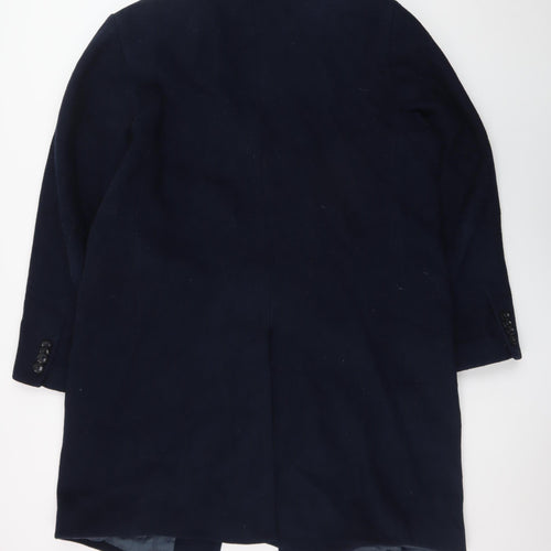Marks and Spencer Men's Navy Wool Overcoat XXL 44in Regular Fit