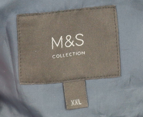 Marks and Spencer Men's Navy Wool Overcoat XXL 44in Regular Fit