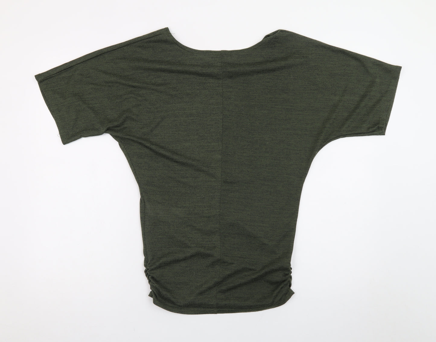 Apricot Womens Green Relaxed Fit Boat Neck Dolman T-Shirt Size 8