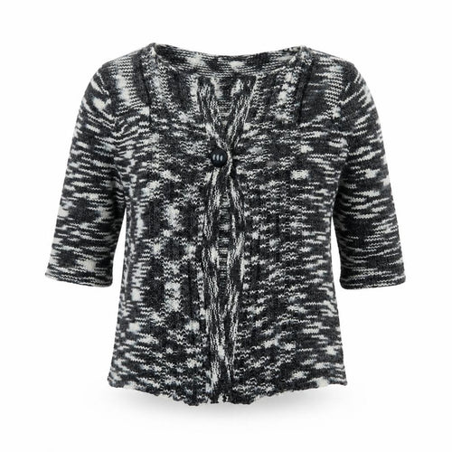 Frank Saul Women's Grey Knit Cardigan Small V-Neck 3/4 Sleeve