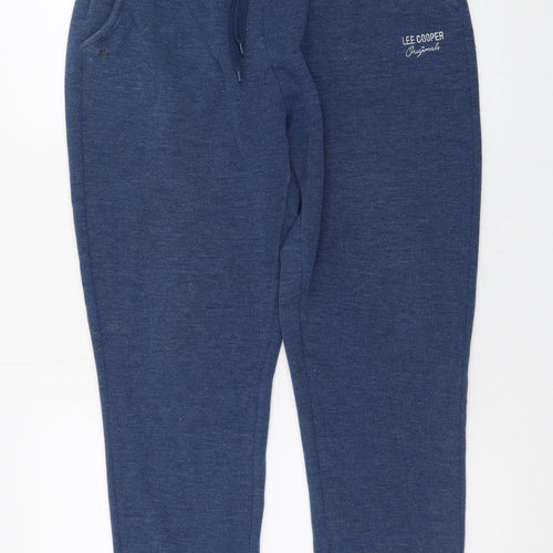 Lee Cooper Men's Blue Jogger Trousers L Regular Fit Elastic Waist