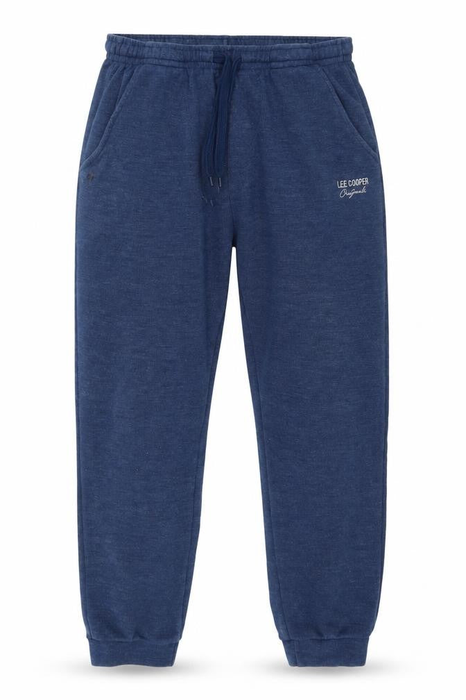 Lee Cooper Men's Blue Jogger Trousers L Regular Fit Elastic Waist