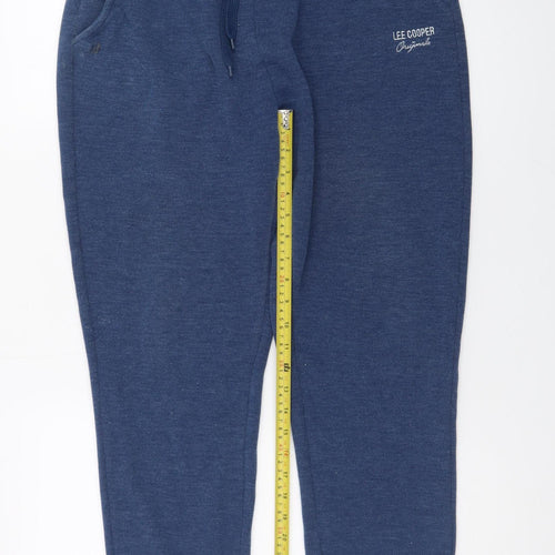 Lee Cooper Men's Blue Jogger Trousers L Regular Fit Elastic Waist