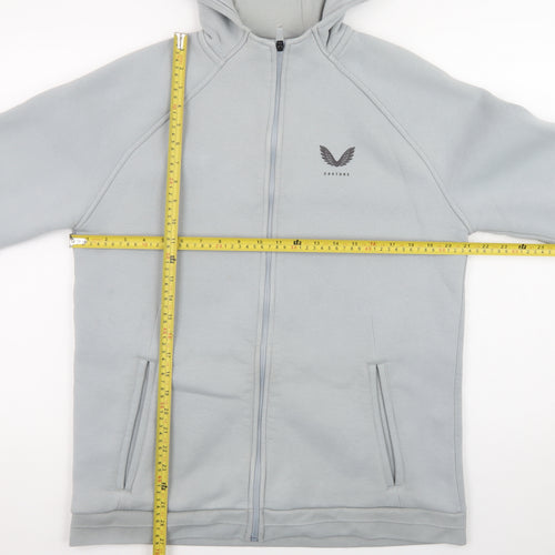 Castore Mens Grey Full Zip Hoodie L Regular Fit Lightweight
