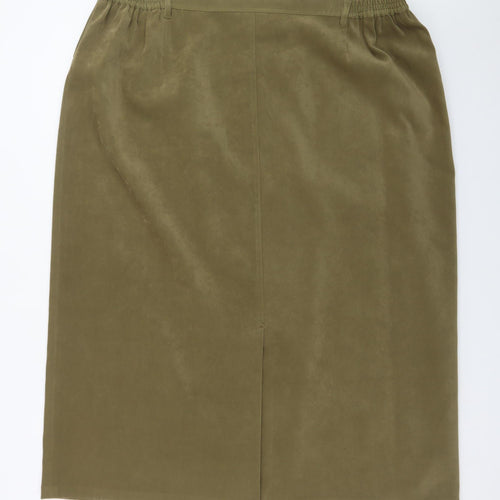 Elvi Women's Green Size 26 Pencil Skirt Knee Length Polyester