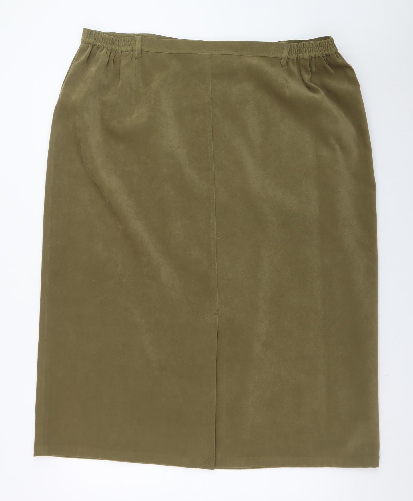 Elvi Women's Green Size 26 Pencil Skirt Knee Length Polyester