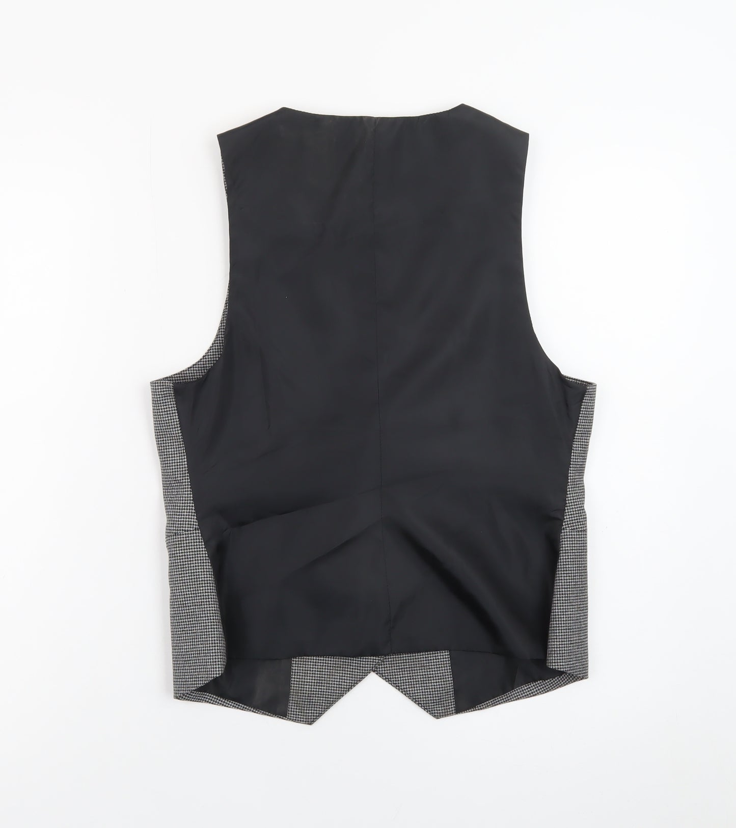 Zara Women Grey Check Waistcoat Vest Medium Classic Tailored