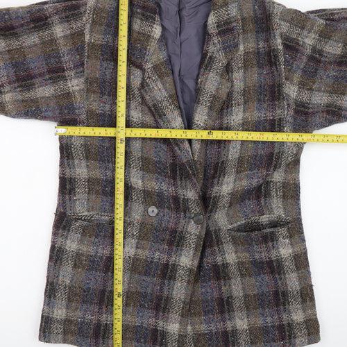 Kemper Women’s Multicoloured Check Wool Tweed Blazer Size 10