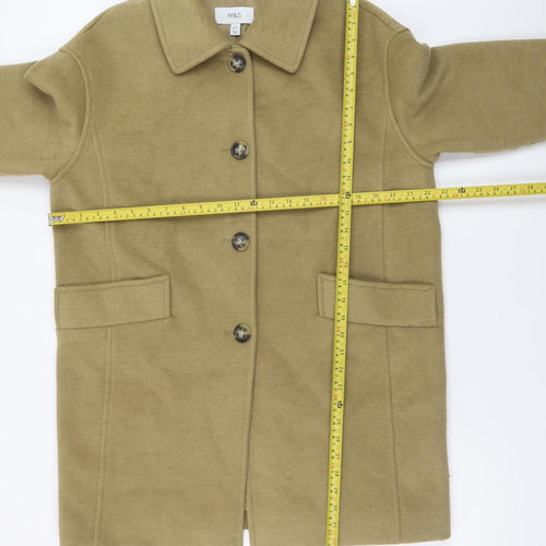 Marks and Spencer Women's Beige Wool Blend Petite Coat Size 12