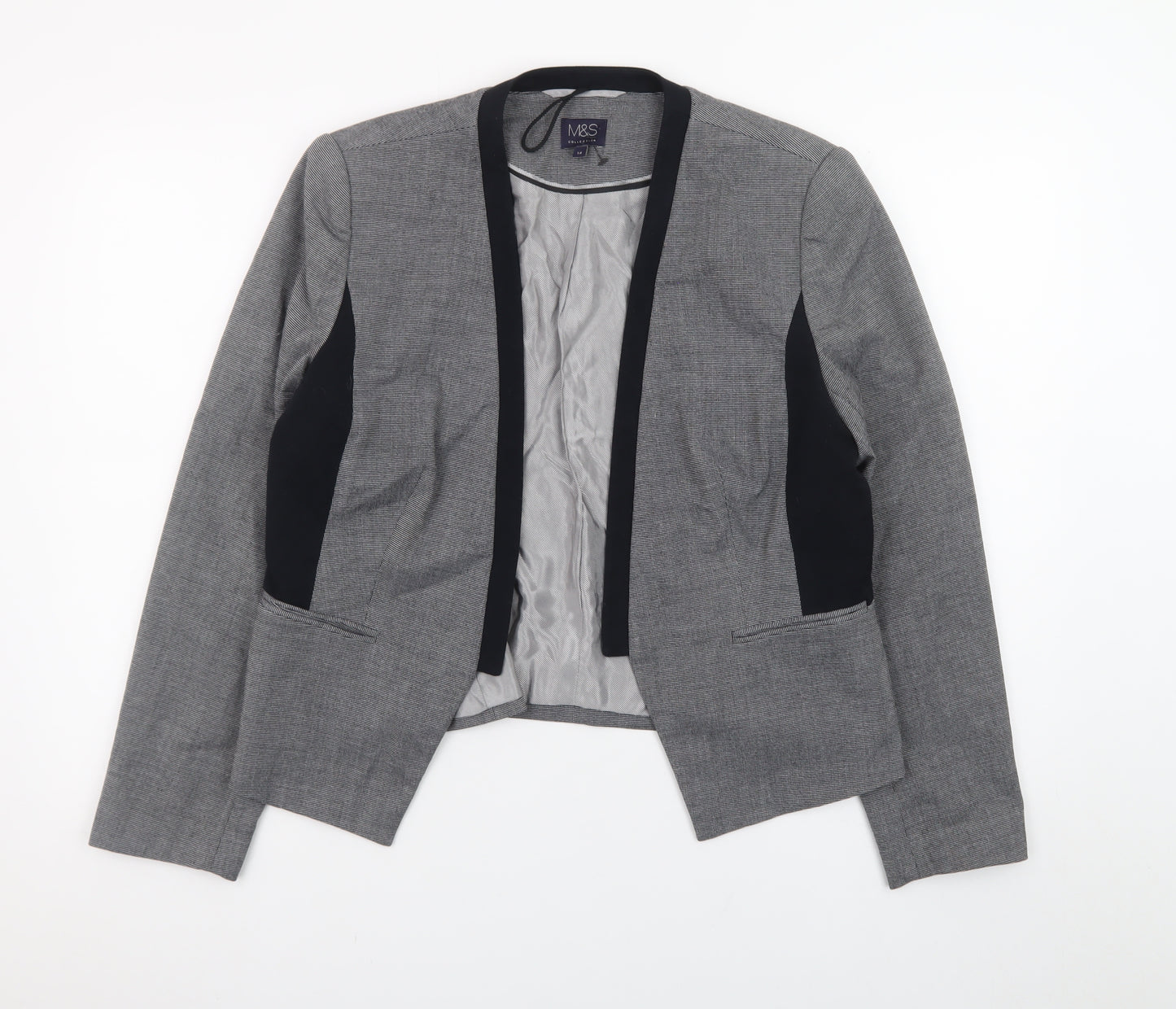 Marks and Spencer Women’s Grey Blazer Size 14 Regular Fit Work Jacket