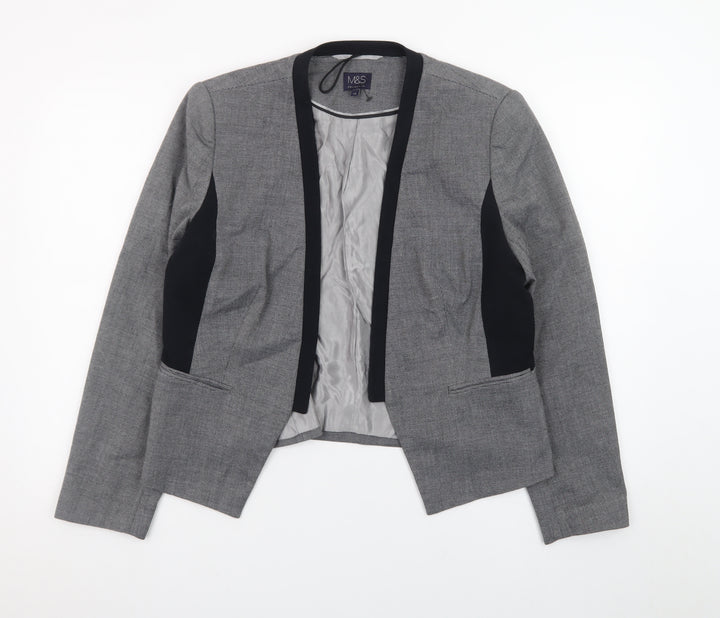 Marks and Spencer Women’s Grey Blazer Size 14 Regular Fit Work Jacket