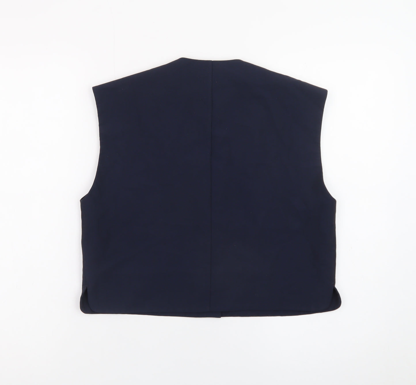 Zara Women's Blue Sleeveless Cropped Button Blouse Size 12